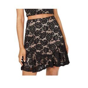 CITY STUDIO Juniors' Black Lace Flared Mini Skirt NWT Size 5
